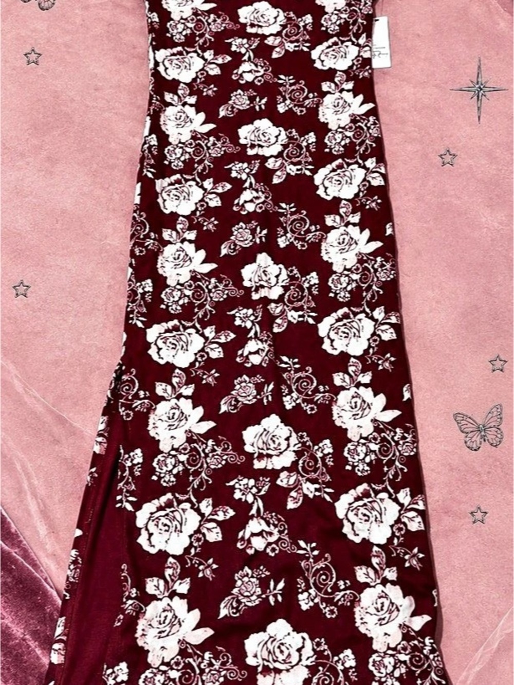 Forever Rose Floral Maxi Dress in Red & White NWT